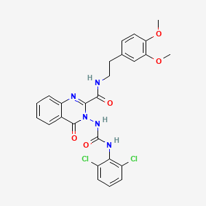 3-(3-(2,6-Dichlorophenyl)ureido)-N-(3,4-dimethoxyphenethyl)-4-oxo-3,4-dihydroquinazoline-2-carboxamide