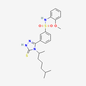 3-[4-(1,5-Dimethyl-hexyl)-5-mercapto-4H-[1,2,4]triazol-3-yl]-N-(2-methoxy-phenyl)-benzenesulfonamide