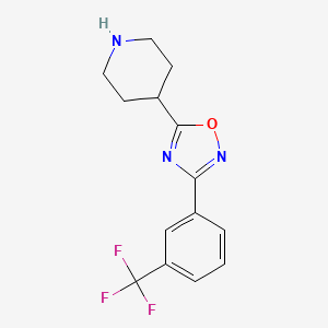 B1306085 4-{3-[3-(Trifluoromethyl)phenyl]-1,2,4-oxadiazol-5-yl}piperidine CAS No. 808764-45-6