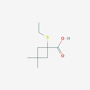 1-(Ethylsulfanyl)-3,3-dimethylcyclobutane-1-carboxylic acid