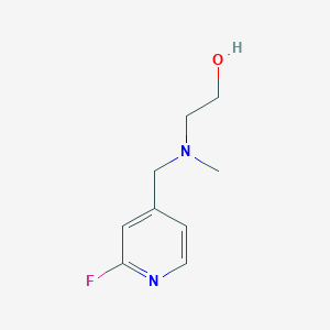 molecular formula C9H13FN2O B13060965 Ethanol, 2-[[(2-fluoro-4-pyridinyl)methyl]methylamino]- 