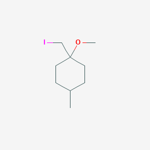 molecular formula C9H17IO B13061062 1-(Iodomethyl)-1-methoxy-4-methylcyclohexane 