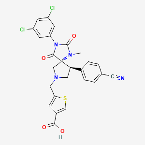 5-[(5R,9S)-9-(4-cyano-phenyl)-3-(3,5-dichloro-phenyl)-1-methyl-2,4-dioxo-1,3,7-triaza-spiro[4.4]non-7-ylmethyl]-thiophene-3-carboxylic acid