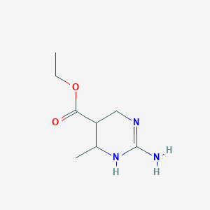 molecular formula C8H15N3O2 B13061152 Ethyl 2-amino-6-methyl-1,4,5,6-tetrahydropyrimidine-5-carboxylate 