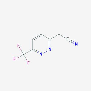 molecular formula C7H4F3N3 B13061202 3-Pyridazineacetonitrile, 6-(trifluoromethyl)- 