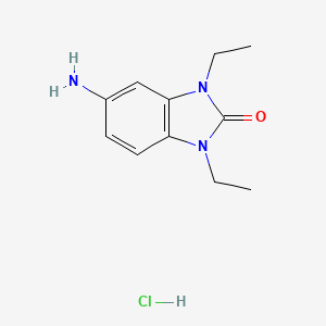molecular formula C11H16ClN3O B1306123 5-Amino-1,3-diethyl-1,3-dihydro-benzoimidazol-2-one hydrochloride CAS No. 24786-48-9