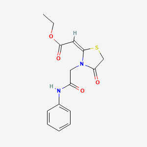 Ethyl 2-{4-oxo-3-[(phenylcarbamoyl)methyl]-1,3-thiazolidin-2-ylidene}acetate