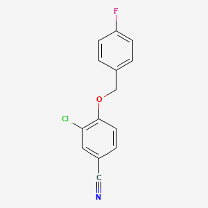 molecular formula C14H9ClFNO B1306124 3-Chloro-4-[(4-fluorophenyl)methoxy]benzonitrile CAS No. 5516-26-7
