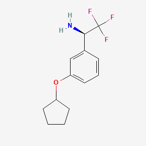 molecular formula C13H16F3NO B13061381 (1R)-1-(3-Cyclopentyloxyphenyl)-2,2,2-trifluoroethylamine 