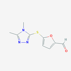 molecular formula C9H9N3O2S B1306165 5-[(4,5-dimethyl-4H-1,2,4-triazol-3-yl)thio]-2-furaldehyde CAS No. 728035-62-9