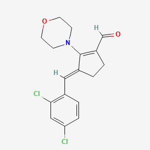 (3E)-3-[(2,4-Dichlorophenyl)methylidene]-2-(morpholin-4-YL)cyclopent-1-ene-1-carbaldehyde