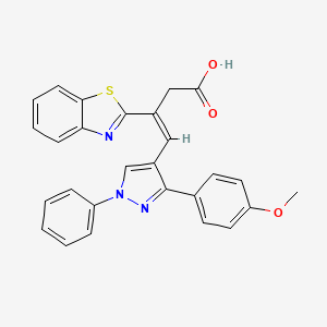 3-(1,3-benzothiazol-2-yl)-4-[3-(4-methoxyphenyl)-1-phenyl-1H-pyrazol-4-yl]but-3-enoicacid