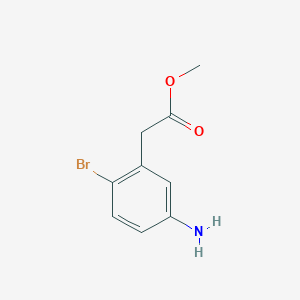 molecular formula C9H10BrNO2 B13061786 Methyl 5-amino-2-bromophenylacetate 