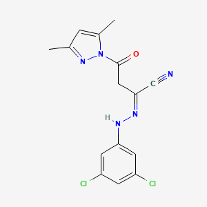 (E)-N-(3,5-dichlorophenyl)-2-(3,5-dimethyl-1H-pyrazol-1-yl)-2-oxoethanecarbohydrazonoylcyanide