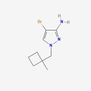 molecular formula C9H14BrN3 B13061995 4-Bromo-1-[(1-methylcyclobutyl)methyl]-1H-pyrazol-3-amine 