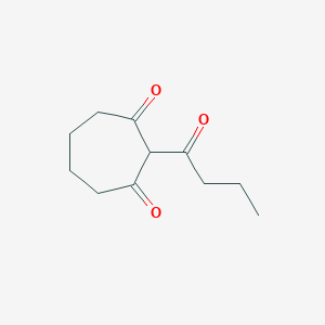 molecular formula C11H16O3 B13061996 2-Butanoylcycloheptane-1,3-dione 