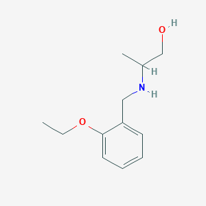 molecular formula C12H19NO2 B13061998 2-{[(2-Ethoxyphenyl)methyl]amino}propan-1-ol 