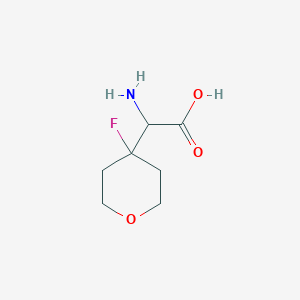 molecular formula C7H12FNO3 B13062004 2-Amino-2-(4-fluorooxan-4-yl)aceticacid 