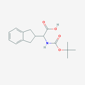 molecular formula C16H21NO4 B130624 Tert-butoxycarbonylamino-indan-2-YL-acetic acid CAS No. 155172-73-9