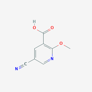 molecular formula C8H6N2O3 B13062538 5-Cyano-2-methoxynicotinic acid 