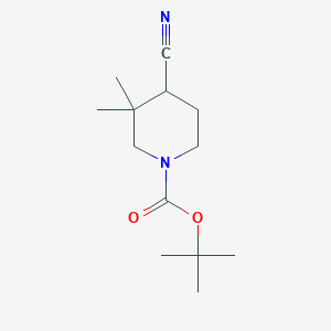 molecular formula C13H22N2O2 B13062585 tert-Butyl 4-cyano-3,3-dimethylpiperidine-1-carboxylate 