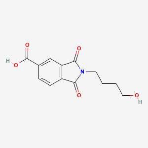 molecular formula C13H13NO5 B1306275 2-(4-Hydroxy-butyl)-1,3-dioxo-2,3-dihydro-1H-isoindole-5-carboxylic acid CAS No. 351334-92-4