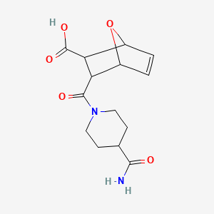 molecular formula C14H18N2O5 B1306286 3-(4-Carbamoyl-piperidine-1-carbonyl)-7-oxa-bicyclo[2.2.1]hept-5-ene-2-carboxylic acid CAS No. 1005078-32-9
