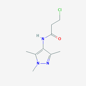 molecular formula C9H14ClN3O B1306296 3-Chloro-N-(1,3,5-trimethyl-1H-pyrazol-4-yl)-propionamide CAS No. 435341-85-8