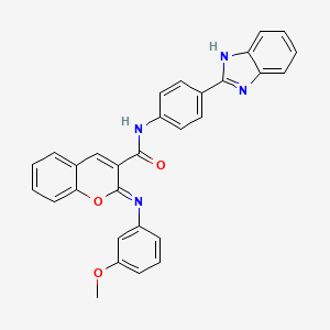 (2Z)-N-[4-(1H-benzimidazol-2-yl)phenyl]-2-[(3-methoxyphenyl)imino]-2H-chromene-3-carboxamide