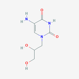 molecular formula C7H11N3O4 B13063147 5-Amino-1-(2,3-dihydroxypropyl)-1,2,3,4-tetrahydropyrimidine-2,4-dione 