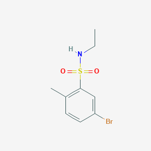 molecular formula C9H12BrNO2S B13063164 5-Bromo-N-ethyl-2-methylbenzene-1-sulfonamide 