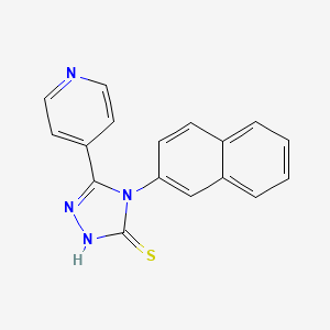 molecular formula C17H12N4S B13063251 4-(naphthalen-2-yl)-3-(pyridin-4-yl)-1H-1,2,4-triazole-5(4H)-thione 