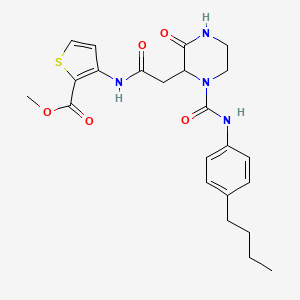 Methyl 3-(2-(1-((4-butylphenyl)carbamoyl)-3-oxopiperazin-2-yl)acetamido)thiophene-2-carboxylate