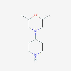 molecular formula C11H22N2O B1306328 2,6-Dimethyl-4-piperidin-4-yl-morpholine CAS No. 436099-87-5