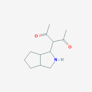 molecular formula C12H19NO2 B13063284 3-{Octahydrocyclopenta[c]pyrrol-1-yl}pentane-2,4-dione 