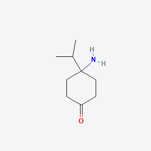 molecular formula C9H17NO B13063296 4-Amino-4-(propan-2-yl)cyclohexan-1-one 