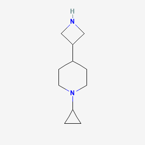 molecular formula C11H20N2 B13063314 4-(Azetidin-3-yl)-1-cyclopropylpiperidine 