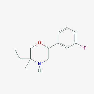 molecular formula C13H18FNO B13063391 5-Ethyl-2-(3-fluorophenyl)-5-methylmorpholine 