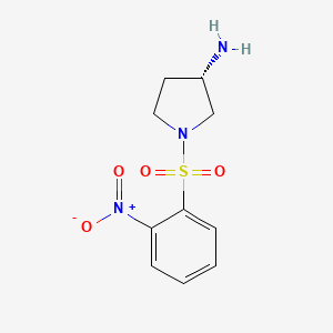 molecular formula C10H13N3O4S B13063473 (S)-1-(2-Nitro-benzenesulfonyl)-pyrrolidin-3-ylamine 