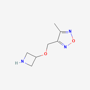 molecular formula C7H11N3O2 B13063492 3-[(Azetidin-3-yloxy)methyl]-4-methyl-1,2,5-oxadiazole 