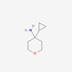 molecular formula C8H15NO B13063505 4-Cyclopropyloxan-4-amine 