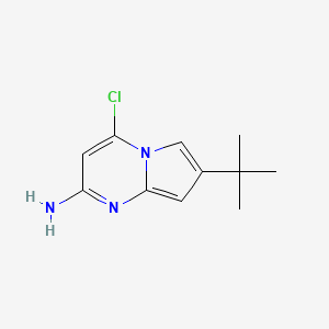 molecular formula C11H14ClN3 B13063522 7-(Tert-butyl)-4-chloropyrrolo[1,2-A]pyrimidin-2-amine 