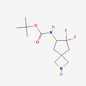 molecular formula C12H20F2N2O2 B13063523 tert-ButylN-{7,7-difluoro-2-azaspiro[3.4]octan-6-yl}carbamate 