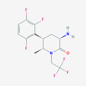 molecular formula C14H14F6N2O B13063600 (3S,5S,6R)-3-Amino-6-methyl-1-(2,2,2-trifluoroethyl)-5-(2,3,6-trifluorophenyl)piperidin-2-one 