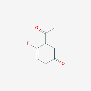 molecular formula C8H9FO2 B130638 5-Acetyl-4-fluorocyclohex-3-en-1-one CAS No. 145300-02-3