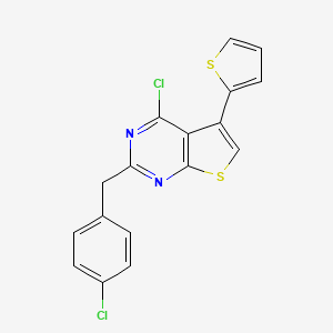 molecular formula C17H10Cl2N2S2 B13063873 4-Chloro-2-(4-chlorobenzyl)-5-thien-2-ylthieno[2,3-d]pyrimidine 