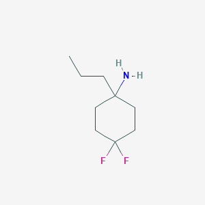 molecular formula C9H17F2N B13063915 4,4-Difluoro-1-propylcyclohexan-1-amine 