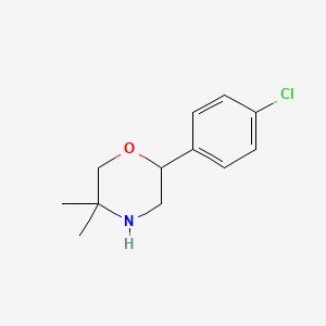 molecular formula C12H16ClNO B13063920 2-(4-Chlorophenyl)-5,5-dimethylmorpholine CAS No. 1017481-15-0