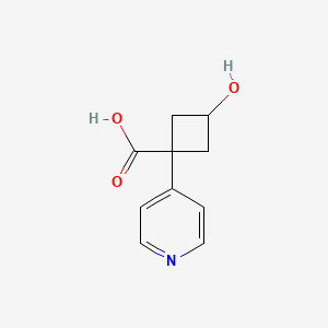 3-Hydroxy-1-(pyridin-4-yl)cyclobutane-1-carboxylic acid