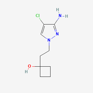 1-[2-(3-Amino-4-chloro-1H-pyrazol-1-yl)ethyl]cyclobutan-1-ol